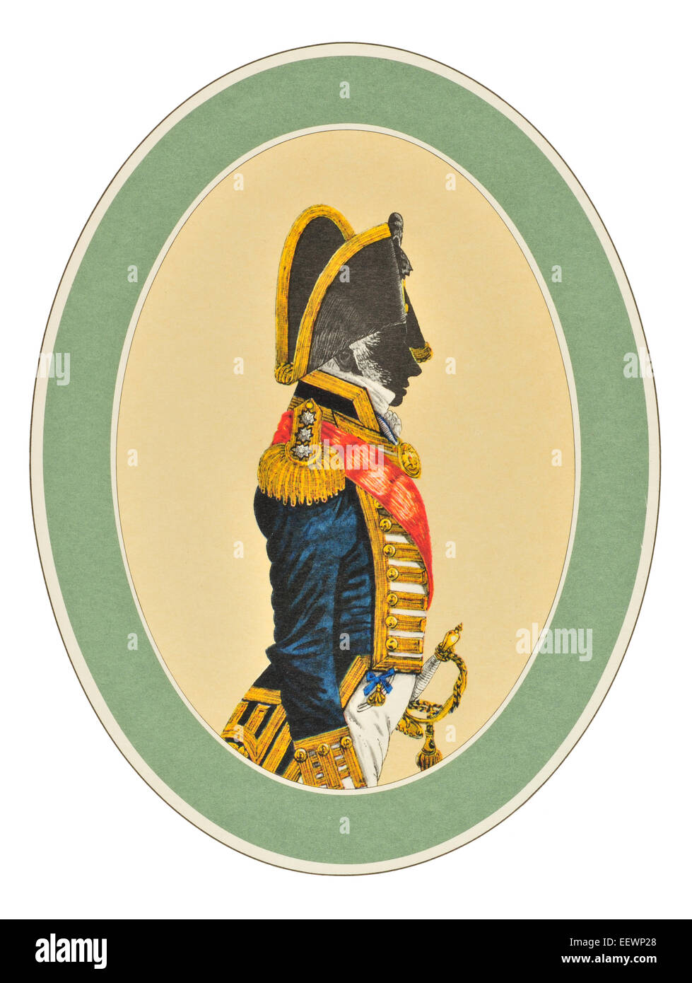 Admiral Full Dress 1812 1825 ihrer Majestät Royal Navy blau weiß rot zeremonielle einheitliche maritime marine Naval British Empire Stockfoto