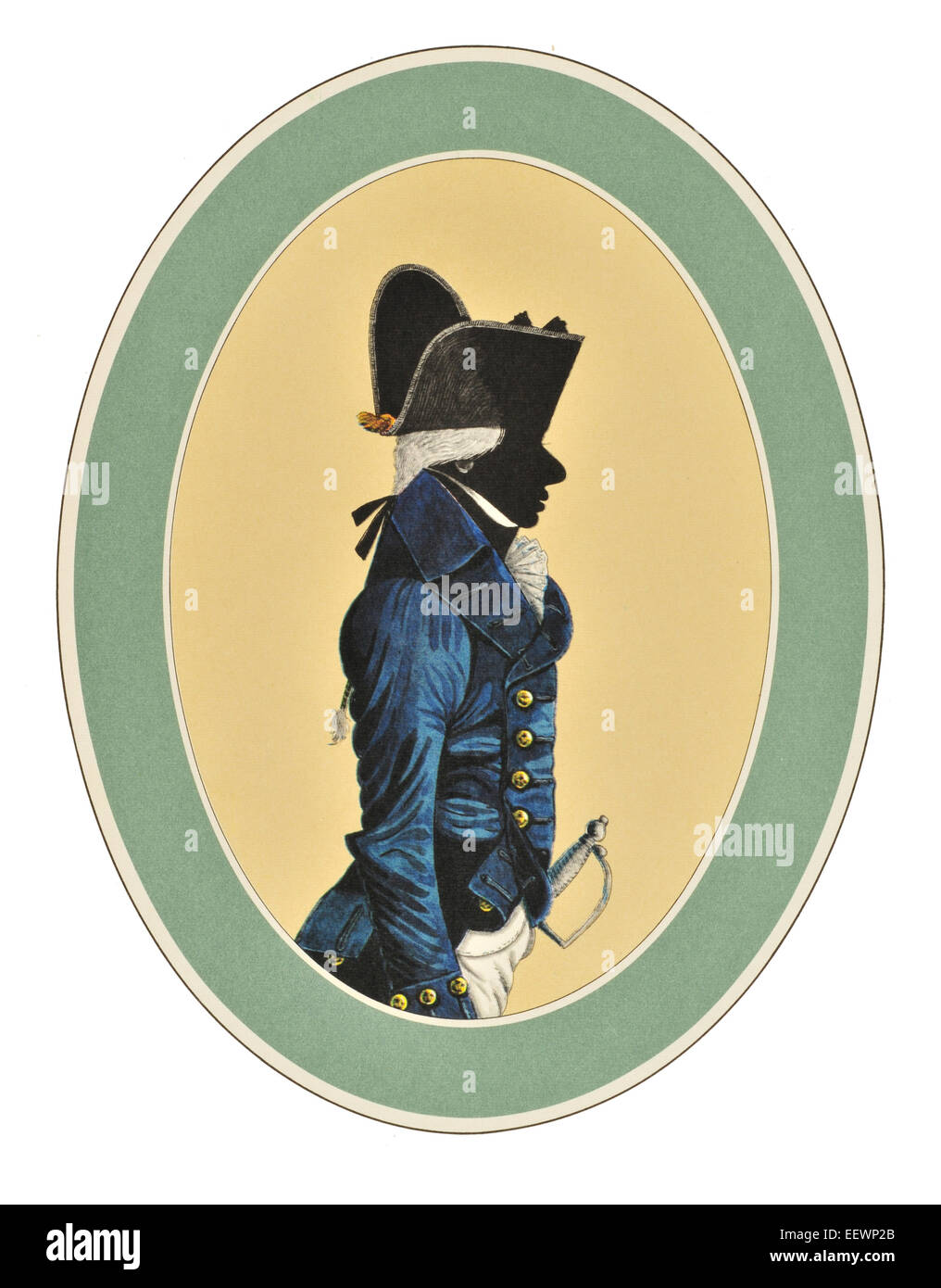Warrant Officer 1787 1807 ihrer Majestät Royal Navy blau weiß rot zeremonielle einheitliche maritime marine Naval British Empire Schwert Stockfoto