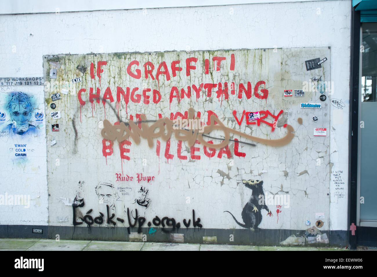 Eine Wandbild mit dem Titel "Wenn Graffiti geändert etwas" durch die