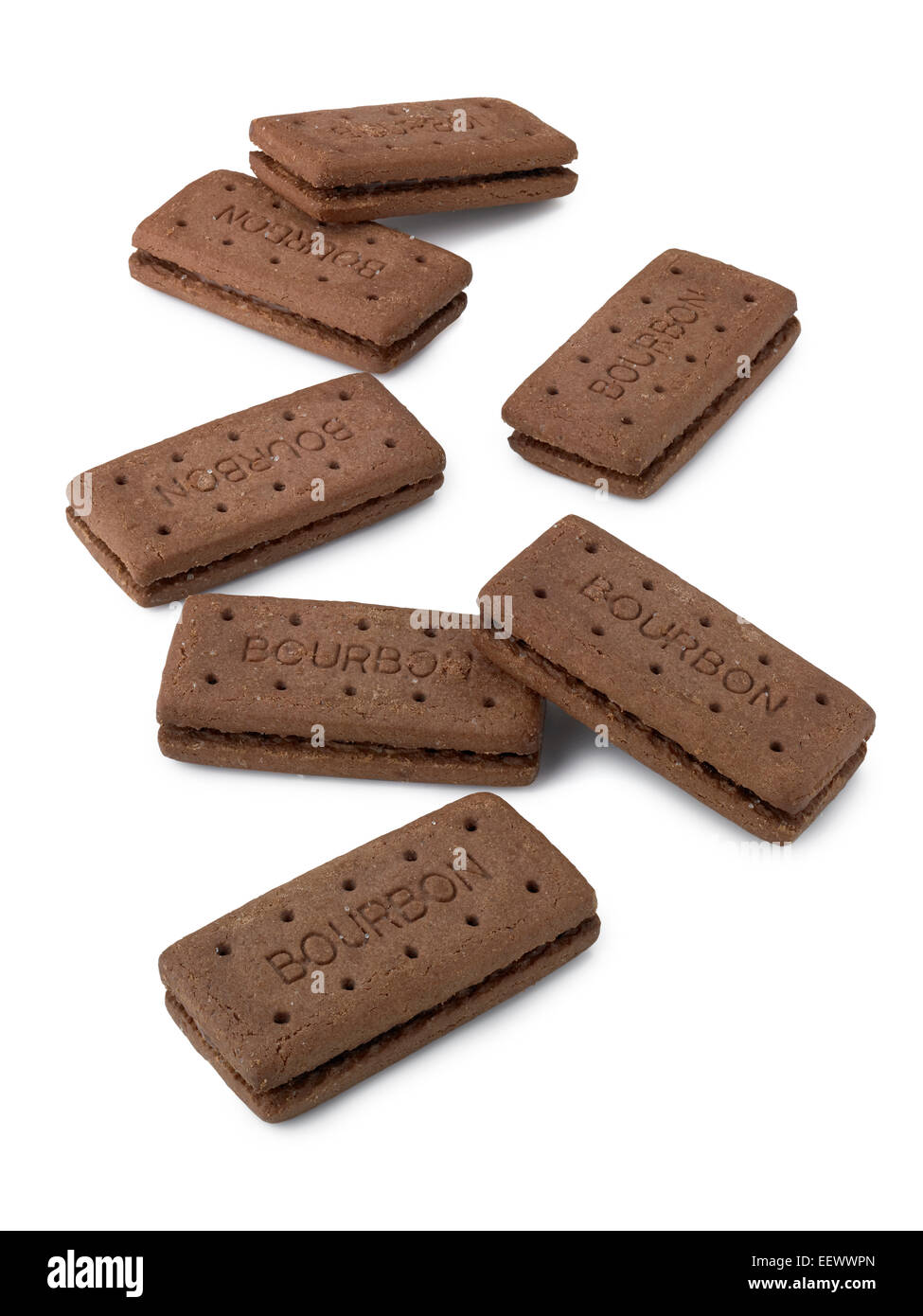 Schokolade Bourbon Biskuit Stockfoto