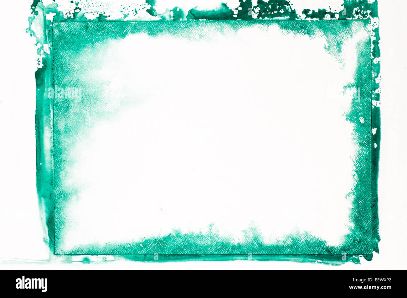 grüne Aquarellmalerei Hintergrundtextur Stockfoto