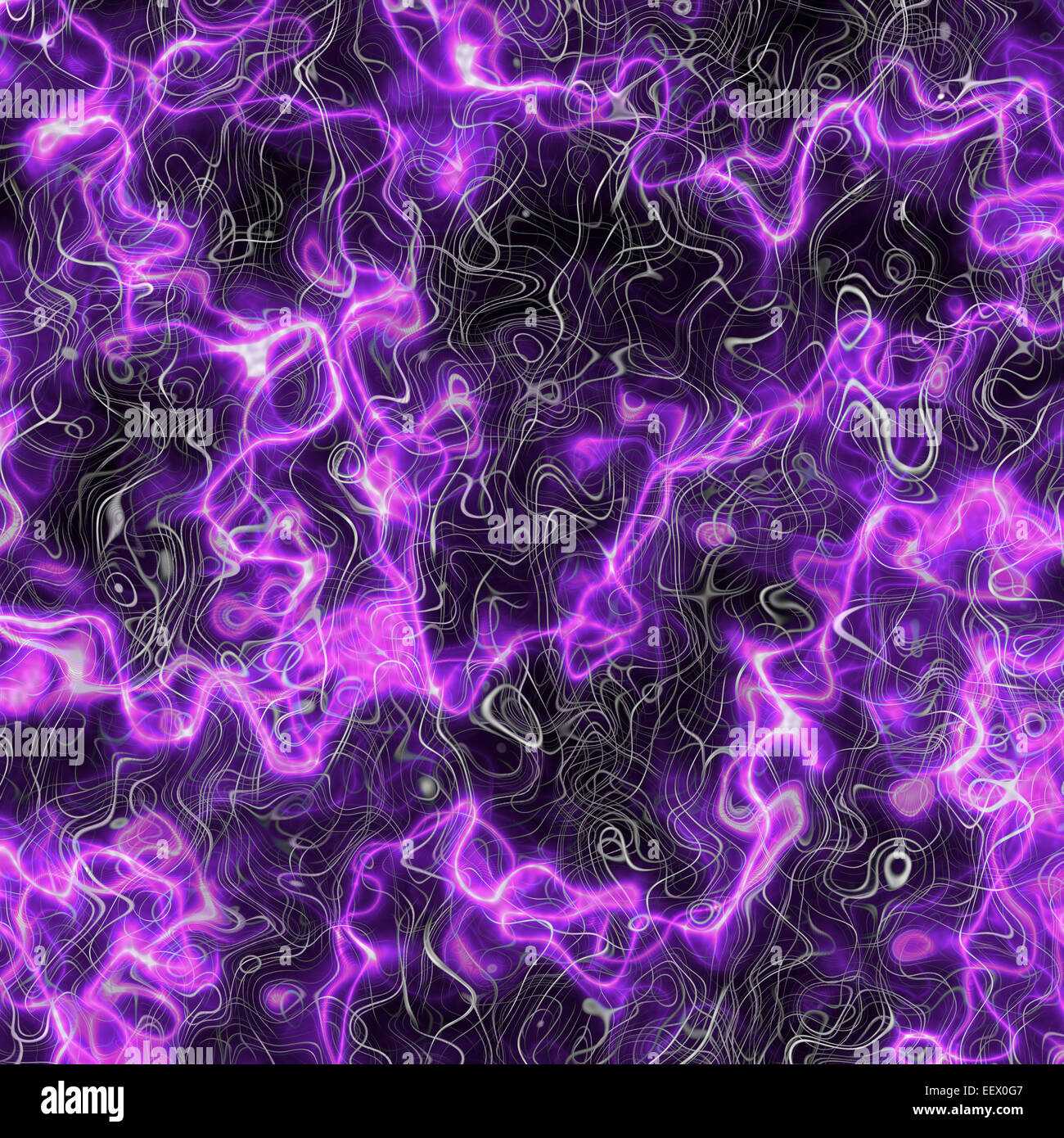 Leuchtenden lila Neuronen auf schwarzem Hintergrund Stockfoto
