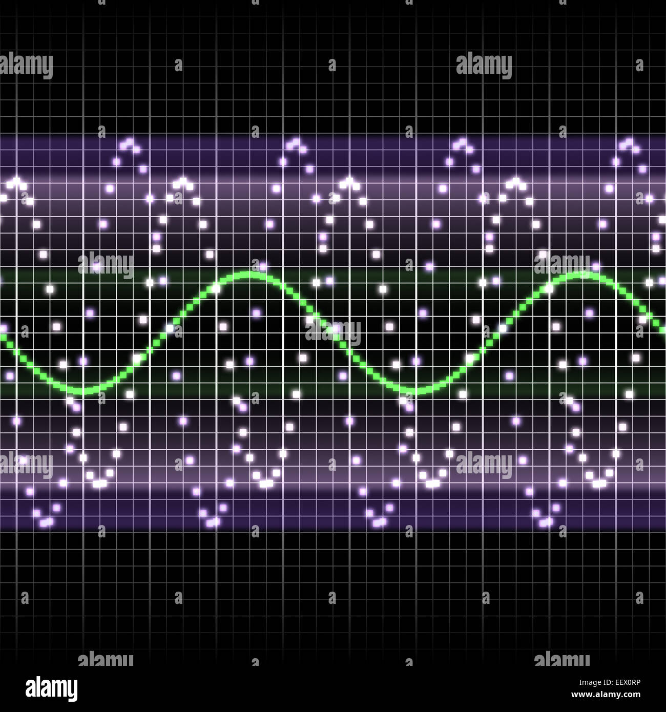 Elektronische Anzeige mit Oszillation Wellenmuster Stockfoto