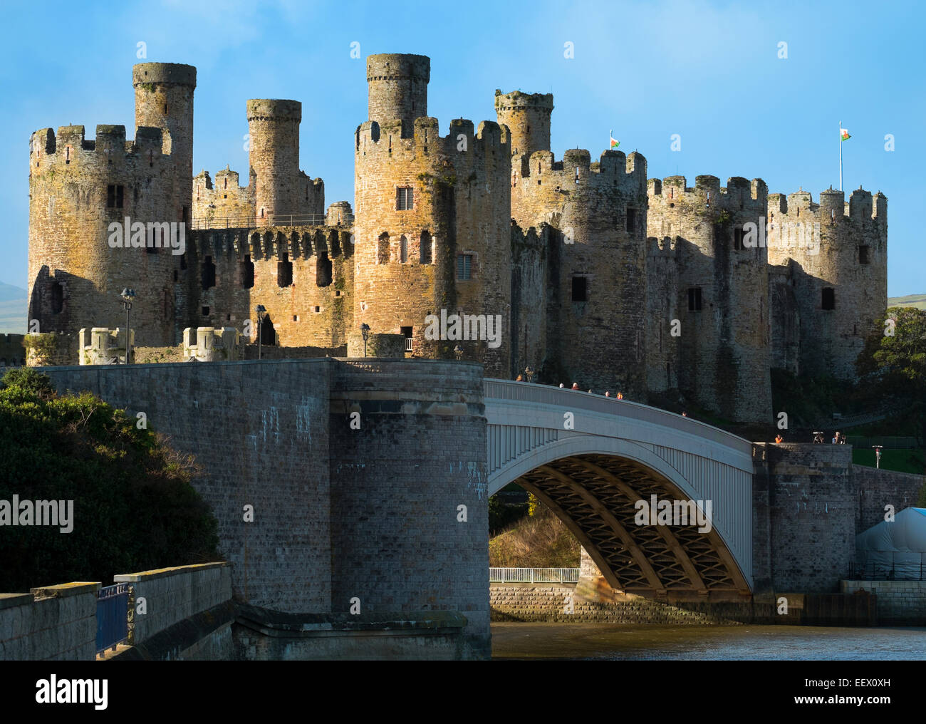 Mittelalterliche Conwy Castle in Conway, North Wales, UK Stockfoto