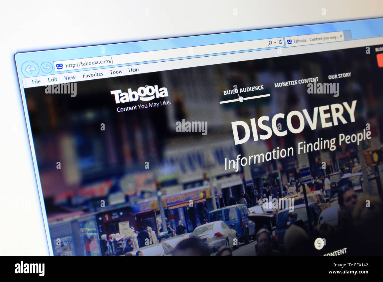 Taboola.com Webseite Stockfoto