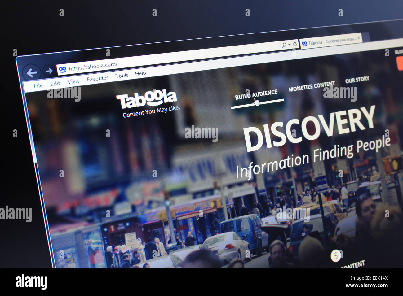 Taboola.com Webseite Stockfoto