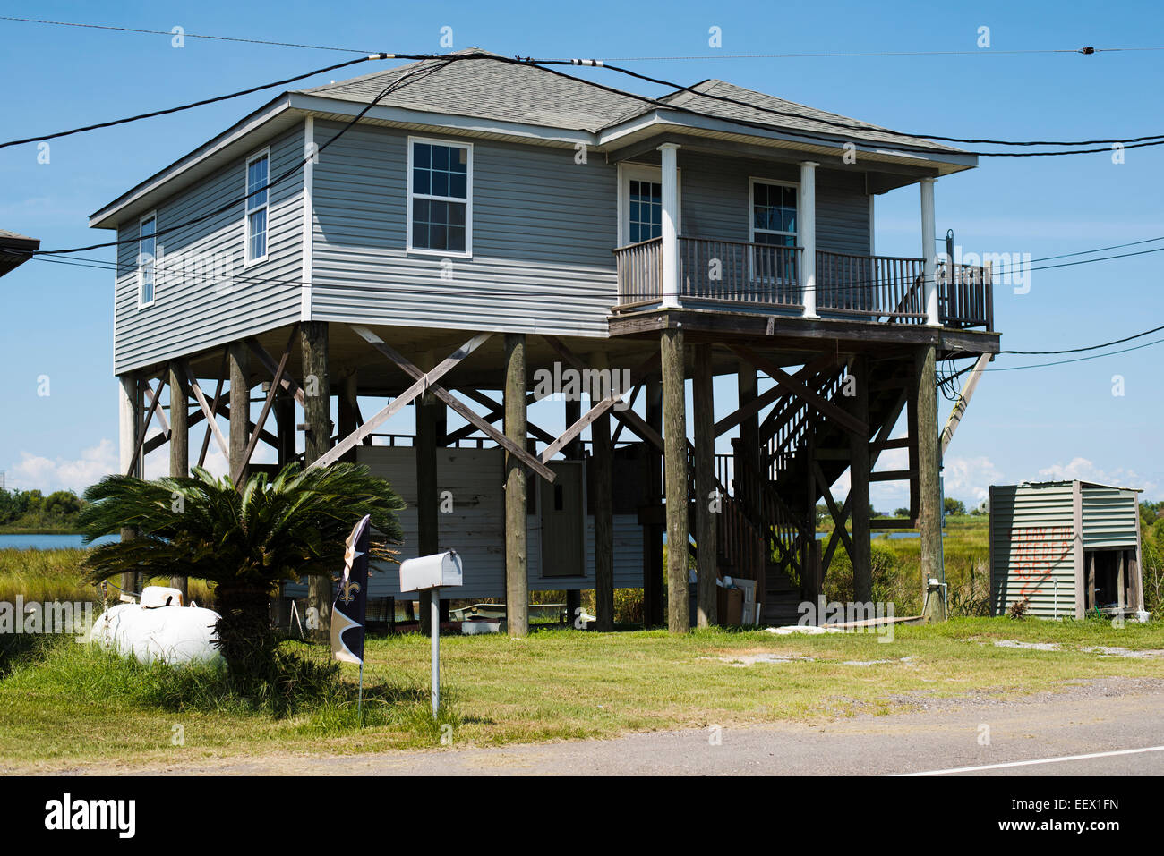Golf-Küste, Haus auf Stelzen Stockfoto