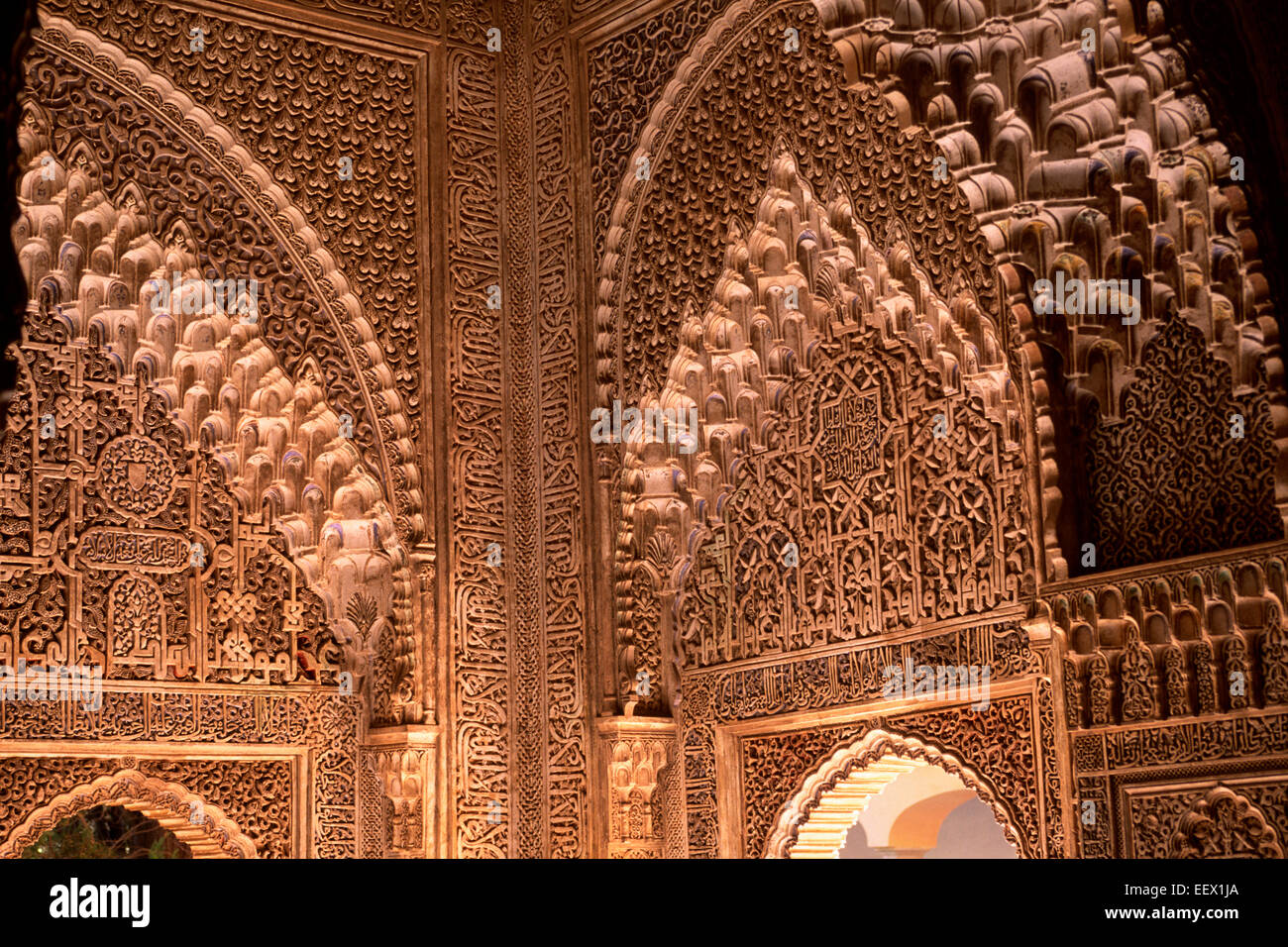 Spanien, Granada, Alhambra, Palacio de los Leones, Mirador de Lindaraja, Detail Stockfoto