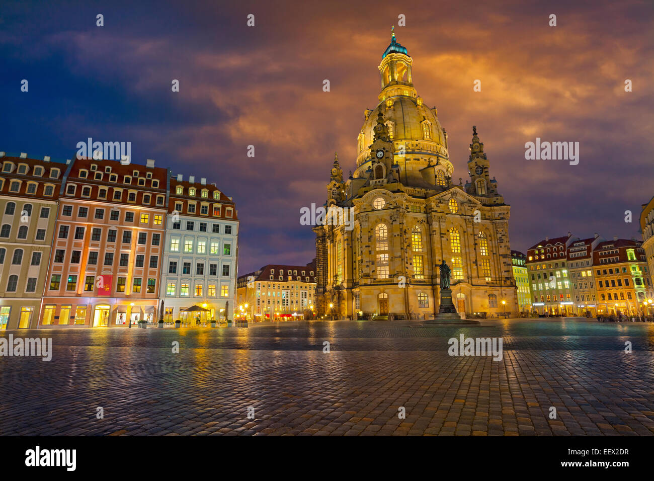 Dresden.  Bild von Dresden, Deutschland am Neumarkt-Platz. Stockfoto