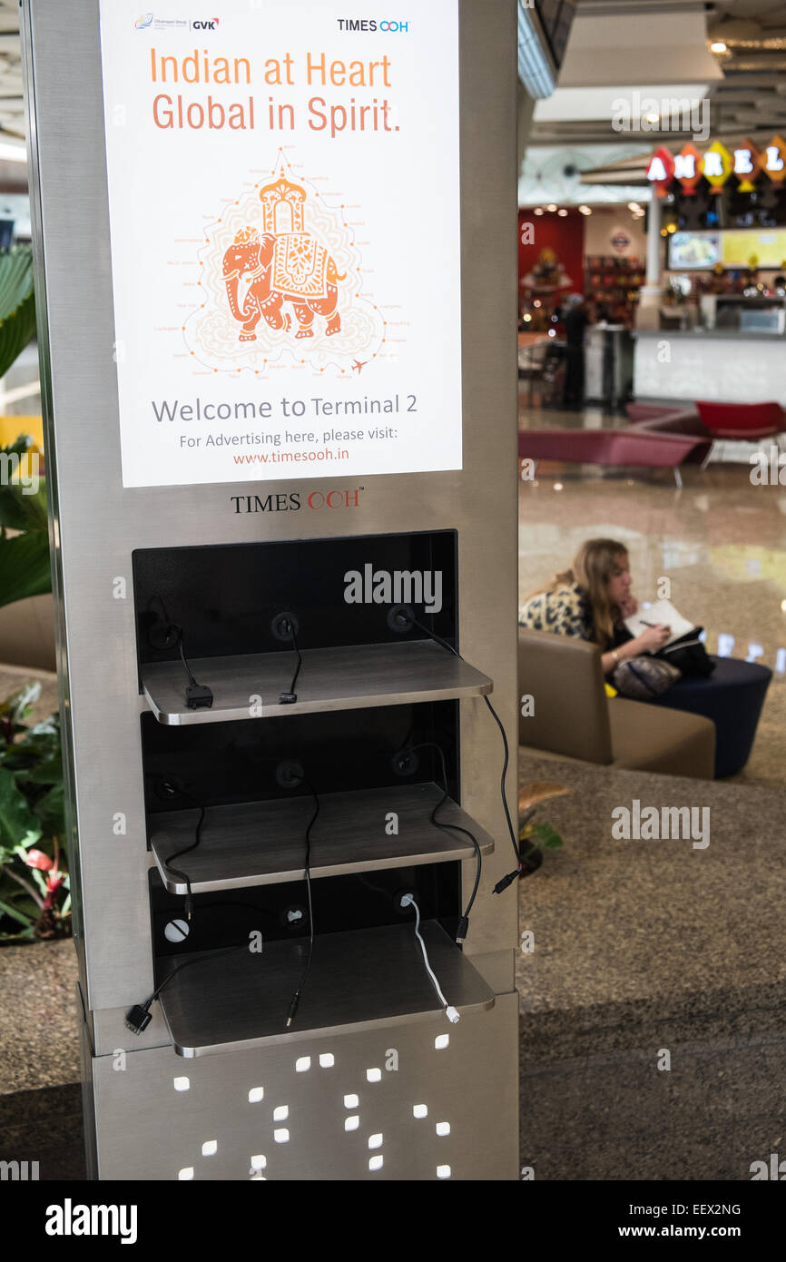 Abflug-terminal am Chhatrapati Shivaji International Airport, Mumbai, Flughafen, Bombay, Maharashtra, Indien, Asien. Stockfoto