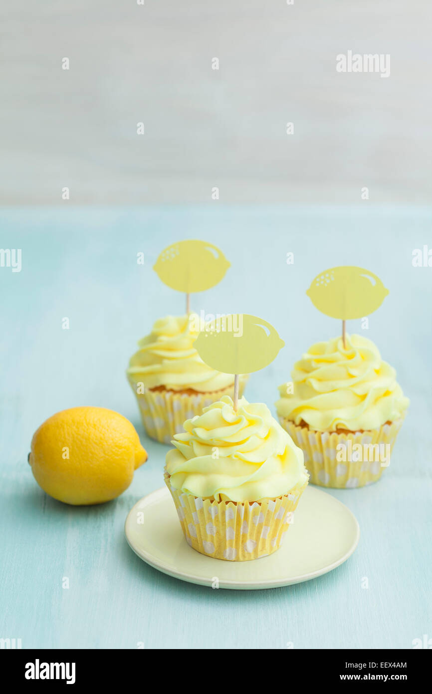 Zitronen Blaue Kuchendekoration - Geburtstagskuchen Topper Limonade Theme