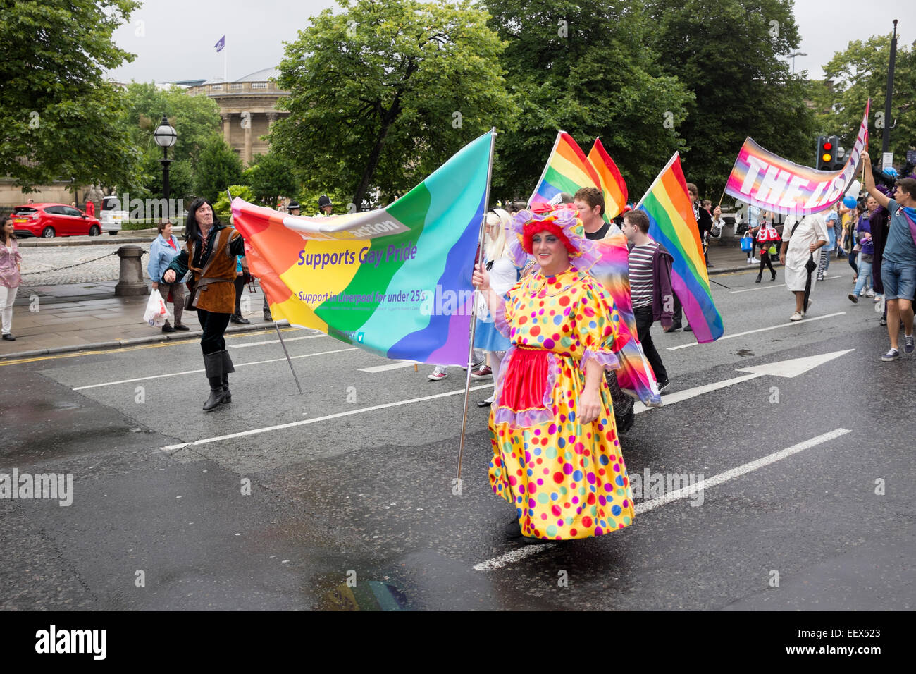 Gay-Pride-Parade LGBT glücklich bunt Stockfoto