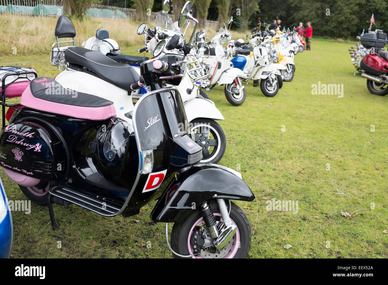 Scooter Roller Mods Scootfest restaurierte Vintage Stockfoto