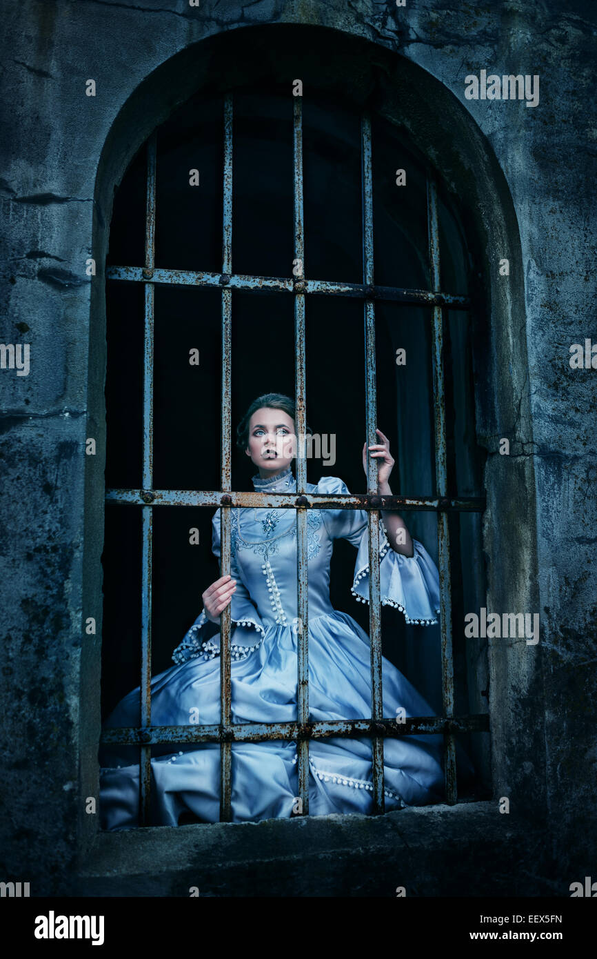 Frau im viktorianischen Kleid Stockfoto