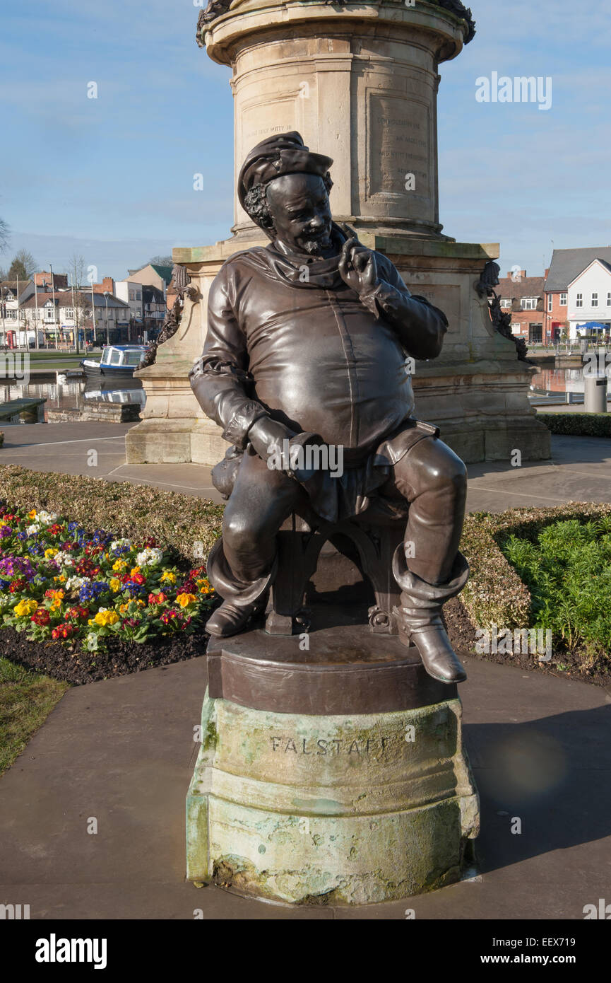 Sir Ronald Gower Denkmal für William Shakespeare, Bancroft Gärten am Fluss Avon in Stratford-upon-Avon, England, Vereinigtes Königreich Stockfoto