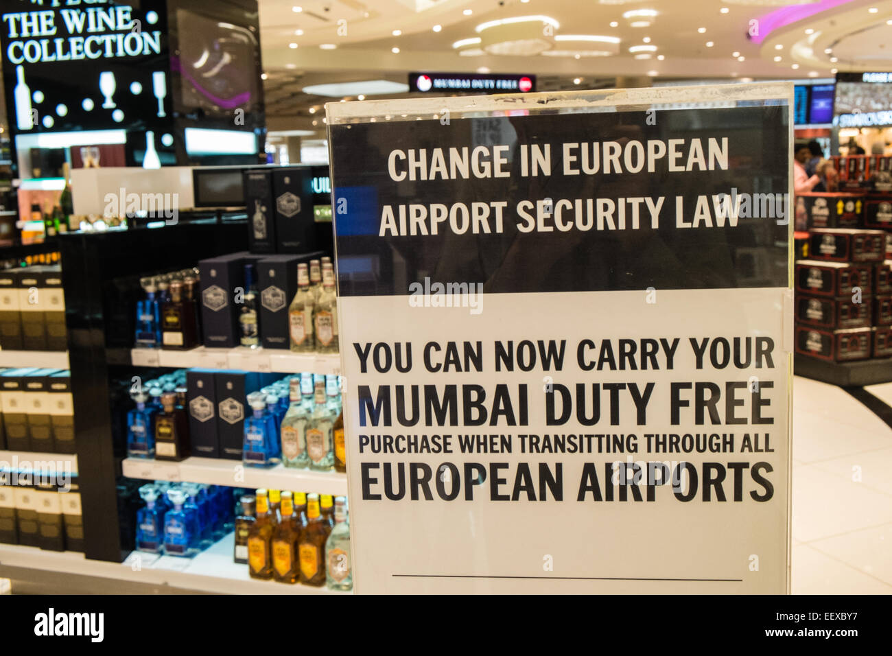 Abflug-terminal am Chhatrapati Shivaji International Airport, Mumbai, Flughafen, Bombay, Maharashtra, Indien, Asien. Stockfoto