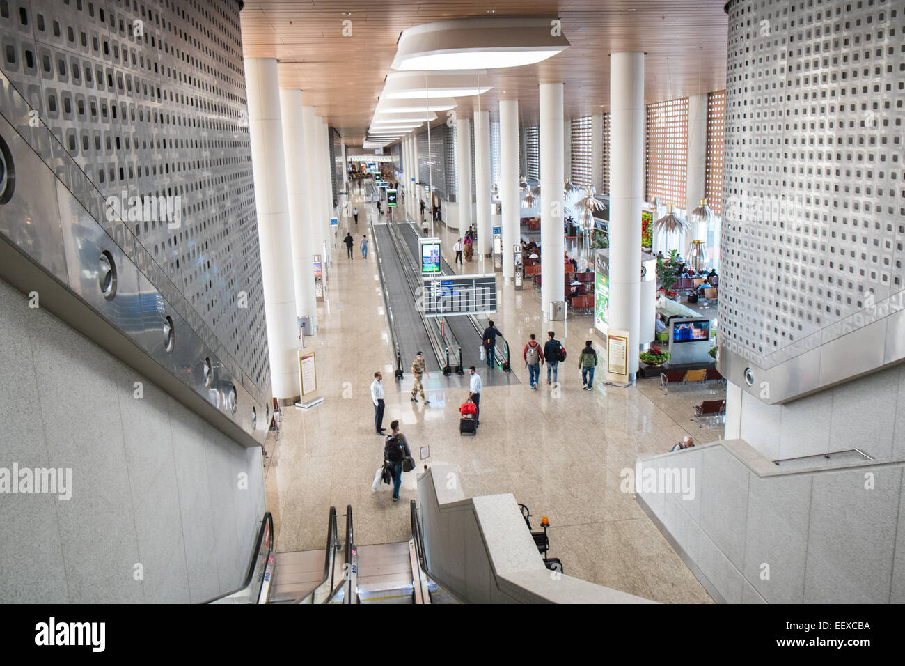 Abflug-terminal am Chhatrapati Shivaji International Airport, Mumbai, Flughafen, Bombay, Maharashtra, Indien, Asien. Stockfoto