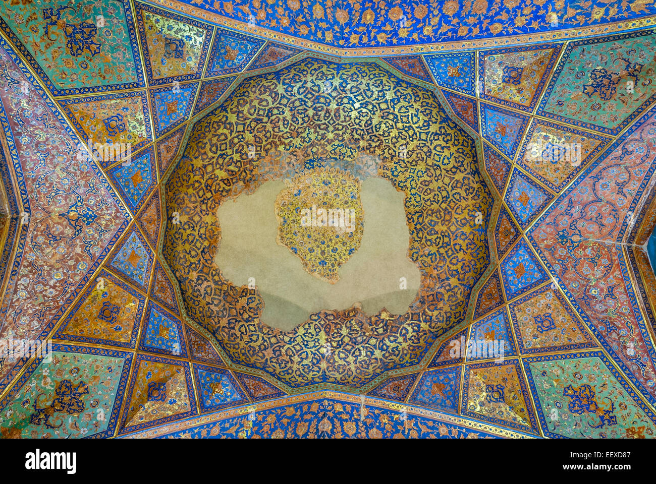 Decke des Chehel Sotoun Palace, Isfahan, Iran Stockfoto
