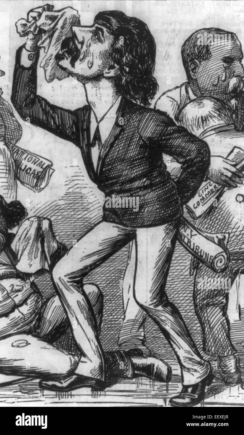 Die Unverletzbarkeit der General Hancock - politische Karikatur zeigt Männer tragen und halten Kopien verschiedener Zeitungen beklagt; während Winfield Scott Hancock (1824-1886)-Kampagne für das Präsidentenamt, 1880. Stockfoto