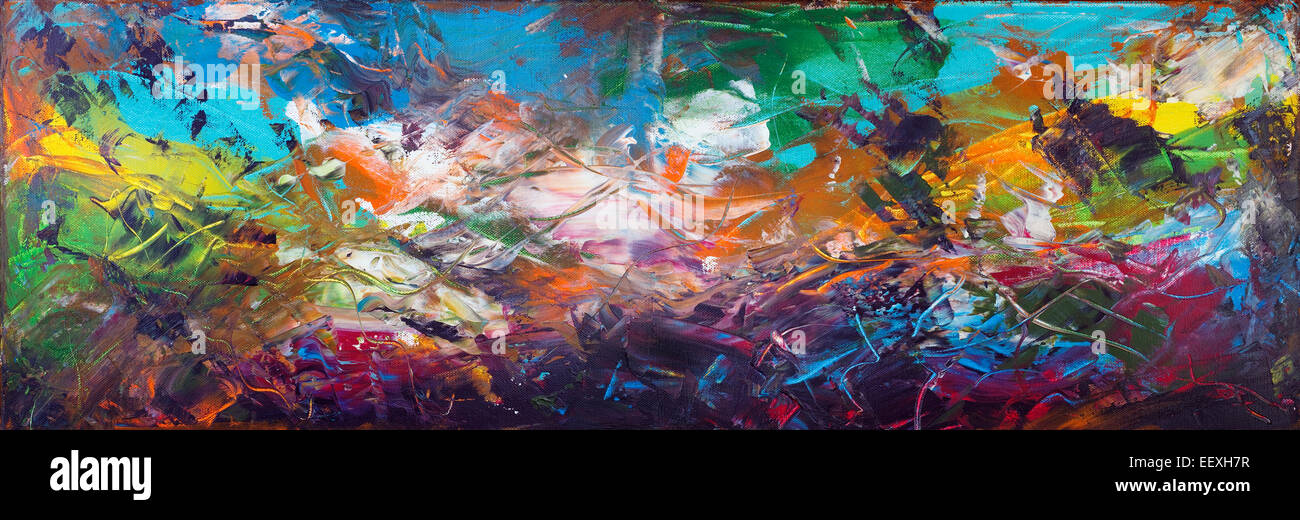 Meeresboden Abstrakte Panorama Mit Horizontalen Bereich Versunkene Schiffe Handgemachte Gemalten Acryl Kunst Auf Leinwand Stockfotografie Alamy