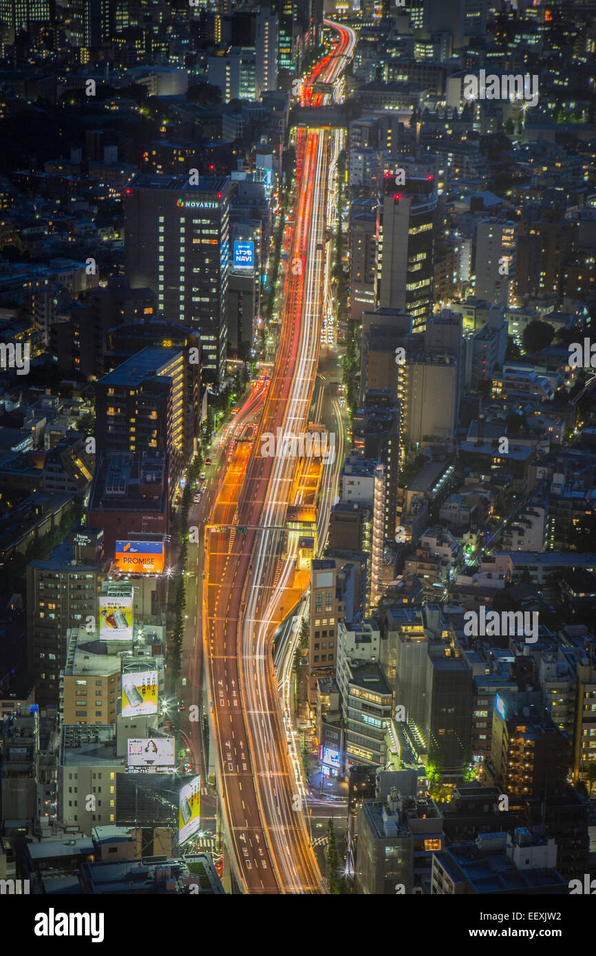 Tokio bei Nacht Stockfoto