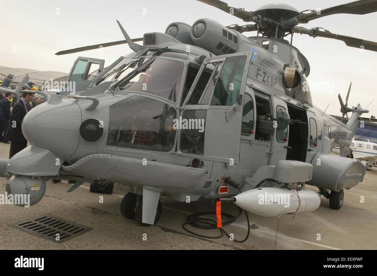 Militärische Hubschrauber Eurocopter Super Puma Stockfoto