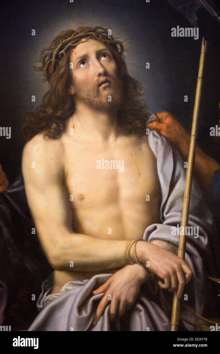 Gemälde, Jesus am Karfreitag im Museum von Rouen, Frankreich. Dieses Gemälde wurde im Jahre 1690 von Pierre Mignard erschaffen. Stockfoto