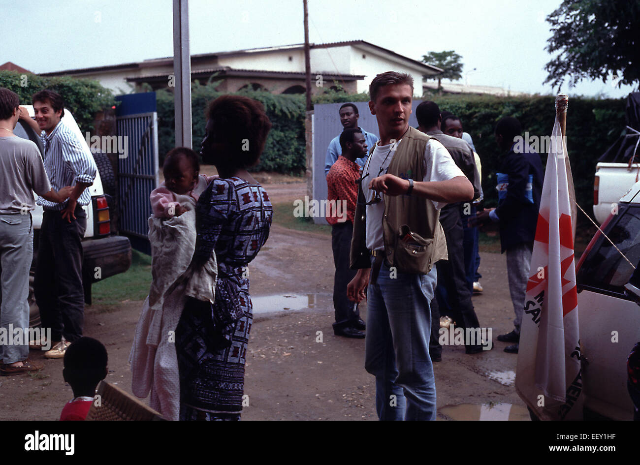 MSF Belgien kommen in Burundi markieren die letzten Europäer um Ruanda auf der Höhe des Genozids zu verlassen Stockfoto