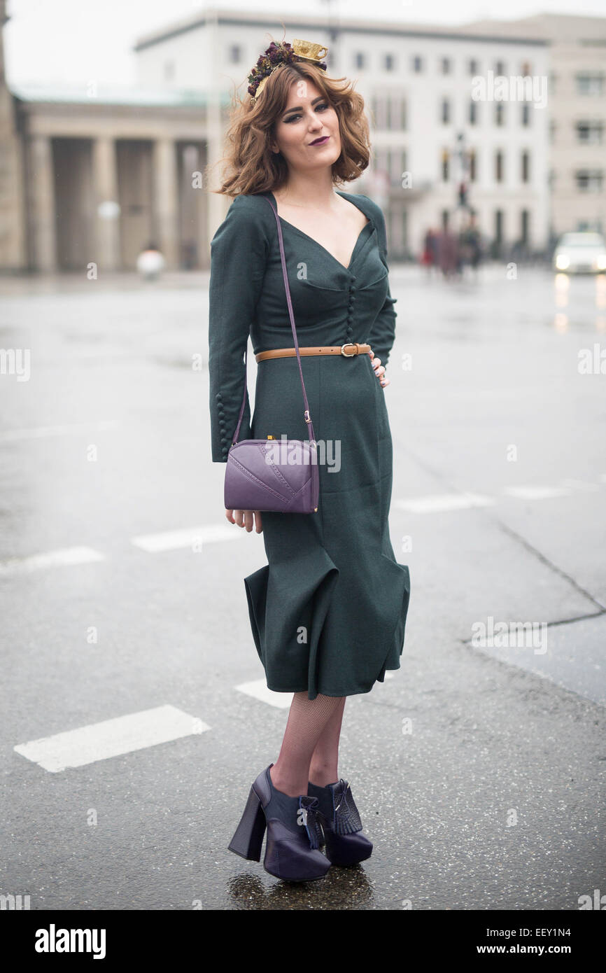 Blogger Julia Lupuscula Teilnahme an Mercedes-Benz Fashion Week in Berlin, Deutschland - 20. Januar 2015 - Foto: Start-und Landebahn Manhattan/Tony Haupt/Picture Alliance Stockfoto