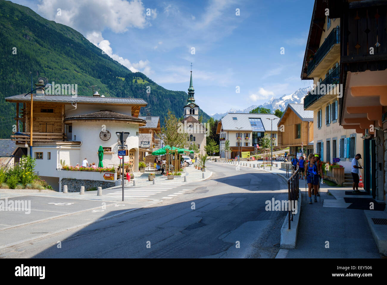 Les Houches Dorf und Ski resort in der Nähe von Chamonix, Französische Alpen, Haute-Savoie, Frankreich, Europa Stockfoto