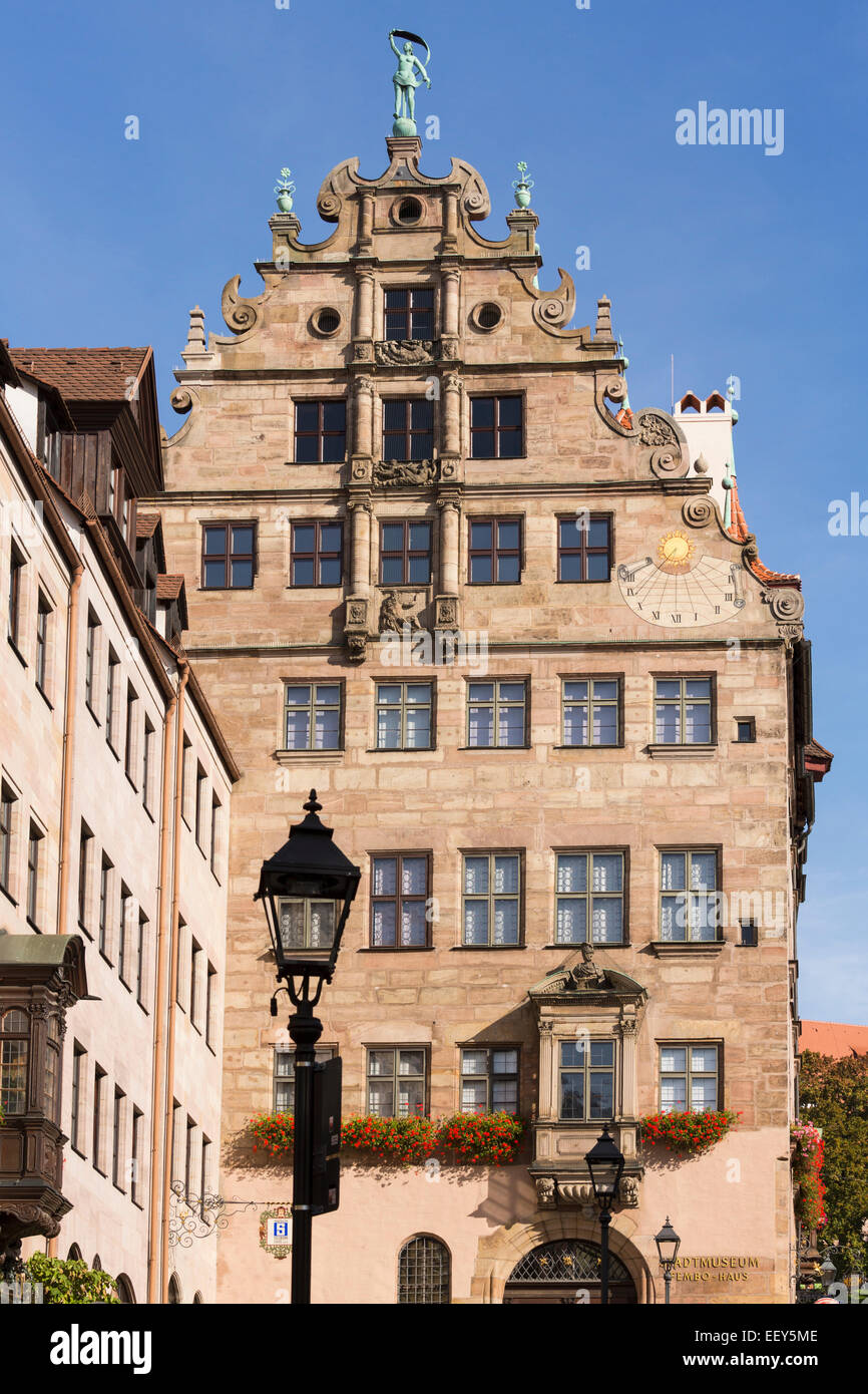 Deutschland, Nürnberg - das Stadtmuseum im Fembo-Haus oder Fembo-Haus, ein altes Kaufmannshaus und Museum in der Altstadt Stockfoto