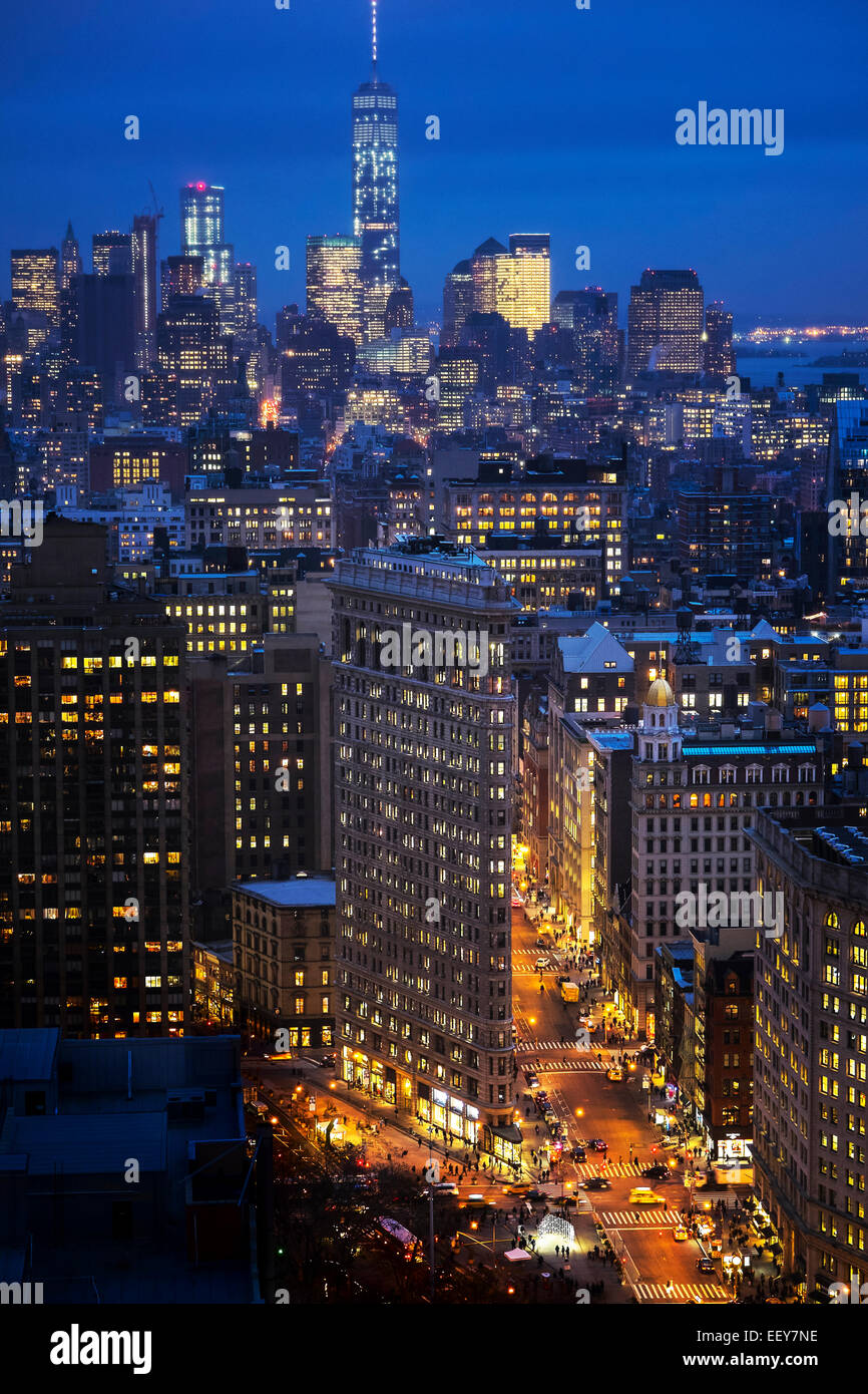 USA, New York State, New York City, Nachtansicht der Stadt Stockfoto