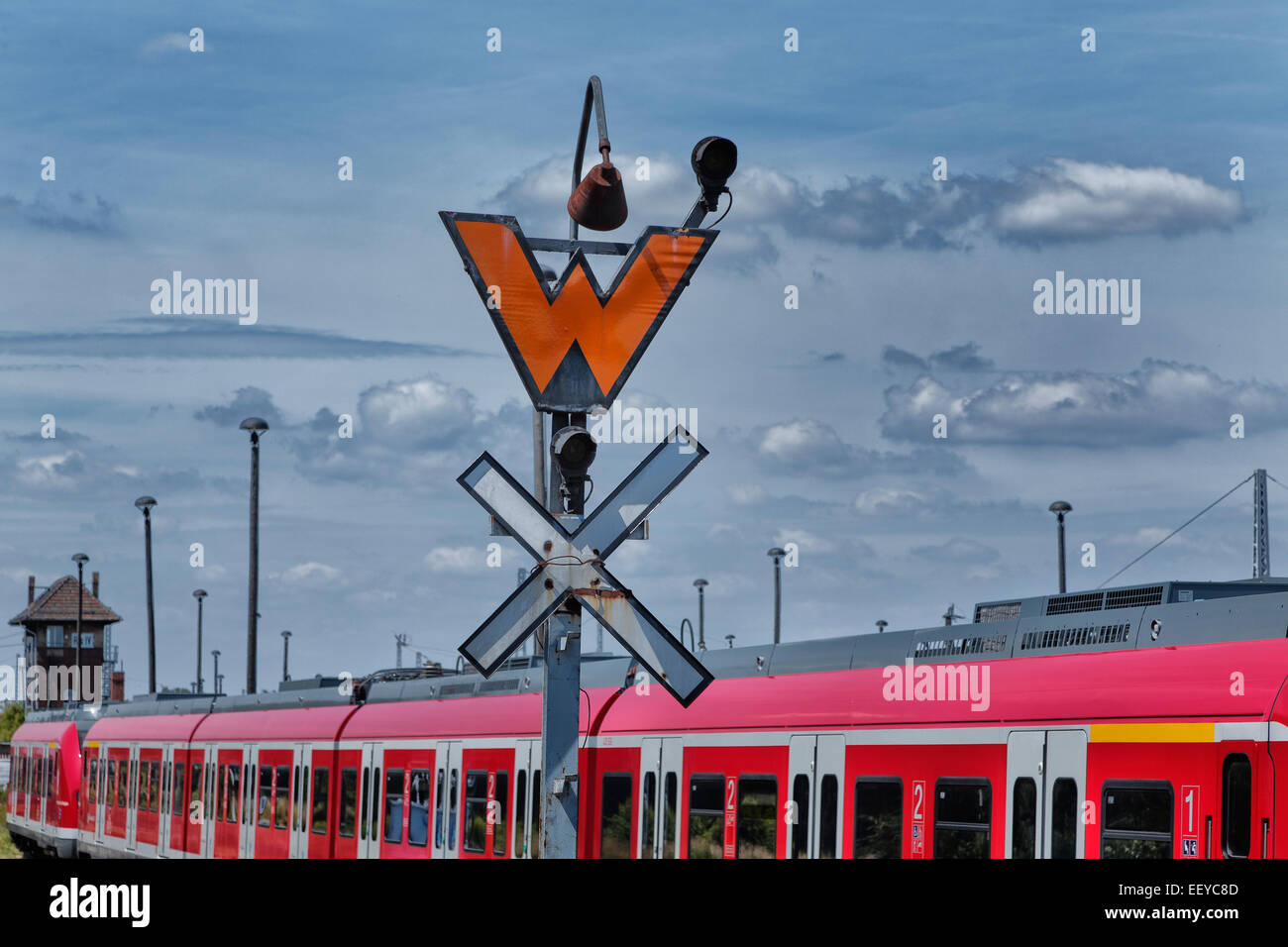 Wustermark, Deutschland, ungültige Rangierhaltsignal Stockfoto