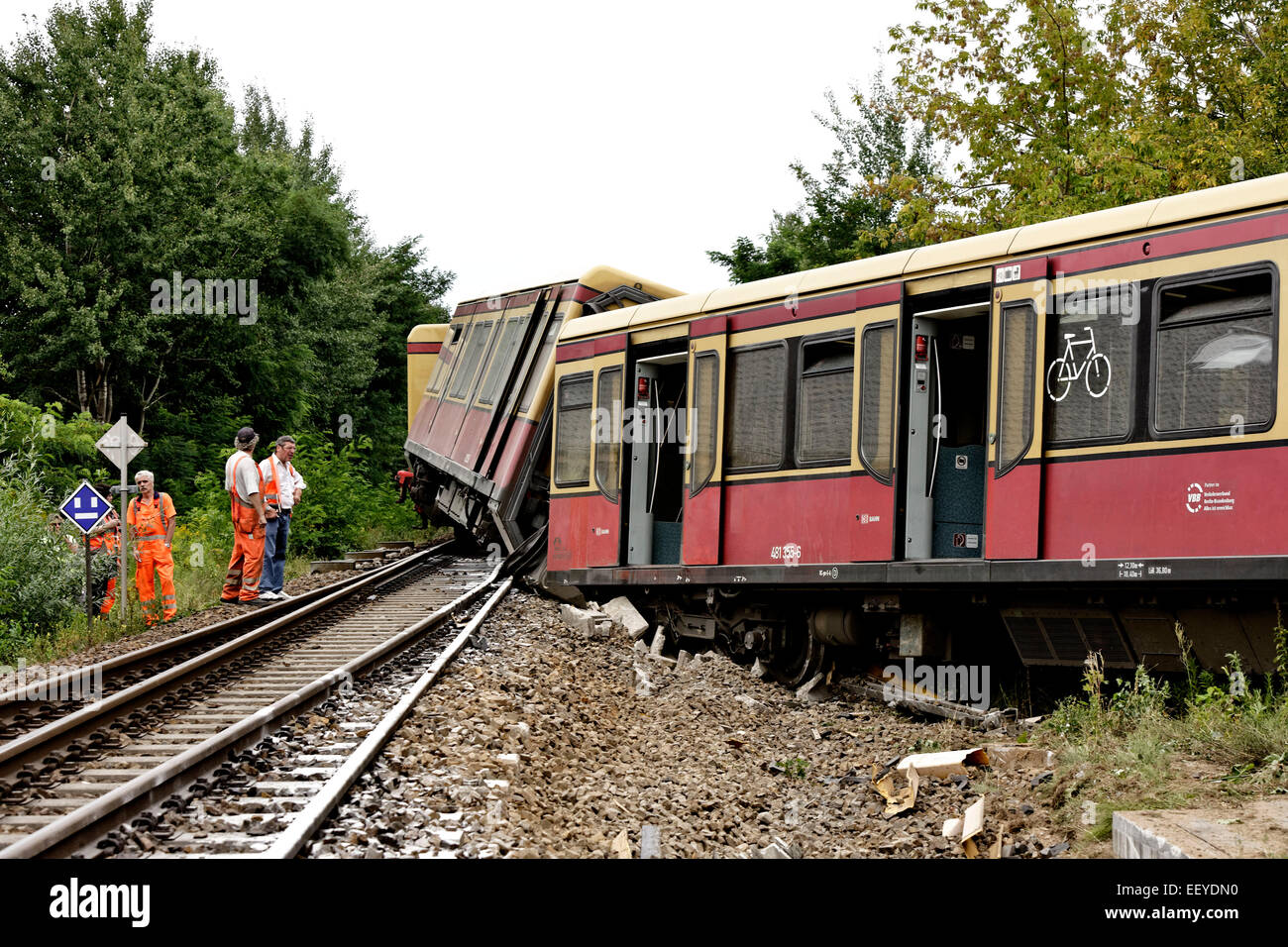 S-Bahn Berlin Unfall Stockfoto