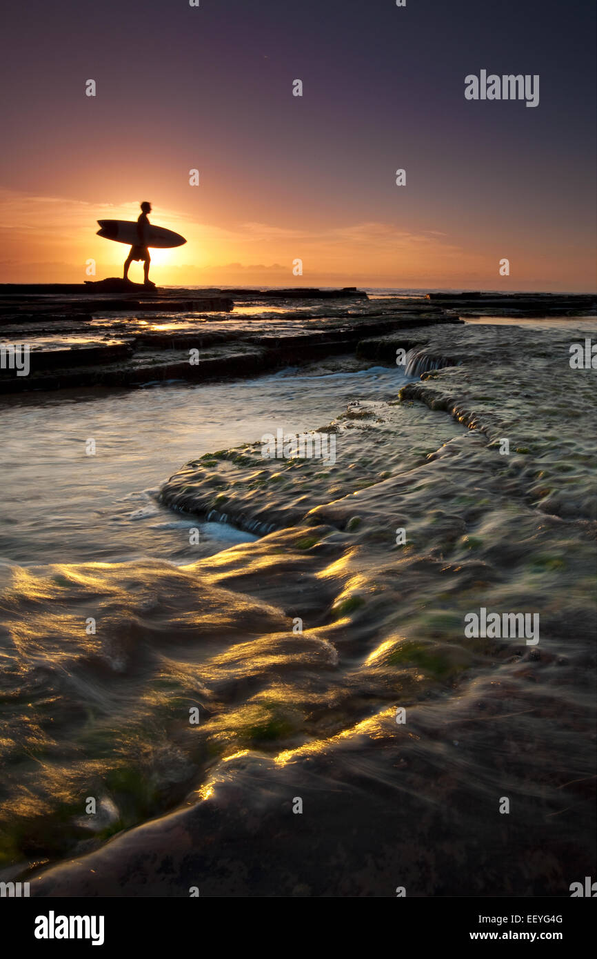 Morgen surfer Stockfoto