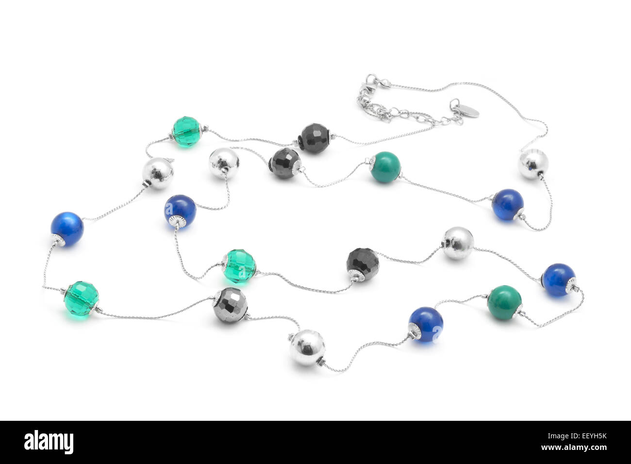 Perlen Halskette isoliert auf weißem Hintergrund Stockfoto