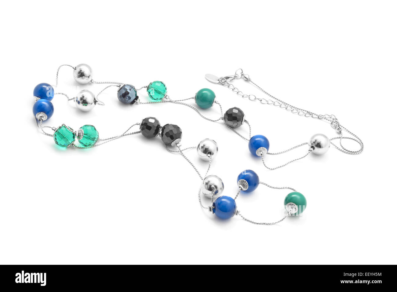 Perlen Halskette isoliert auf weißem Hintergrund Stockfoto