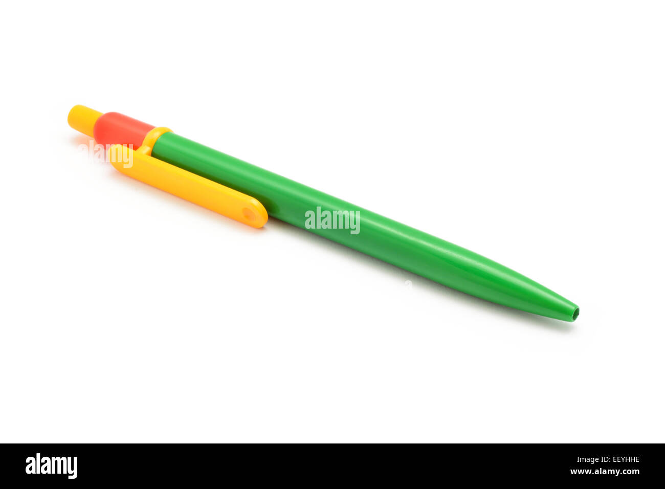 Kunststoff Kugelschreiber auf weiß Stockfoto