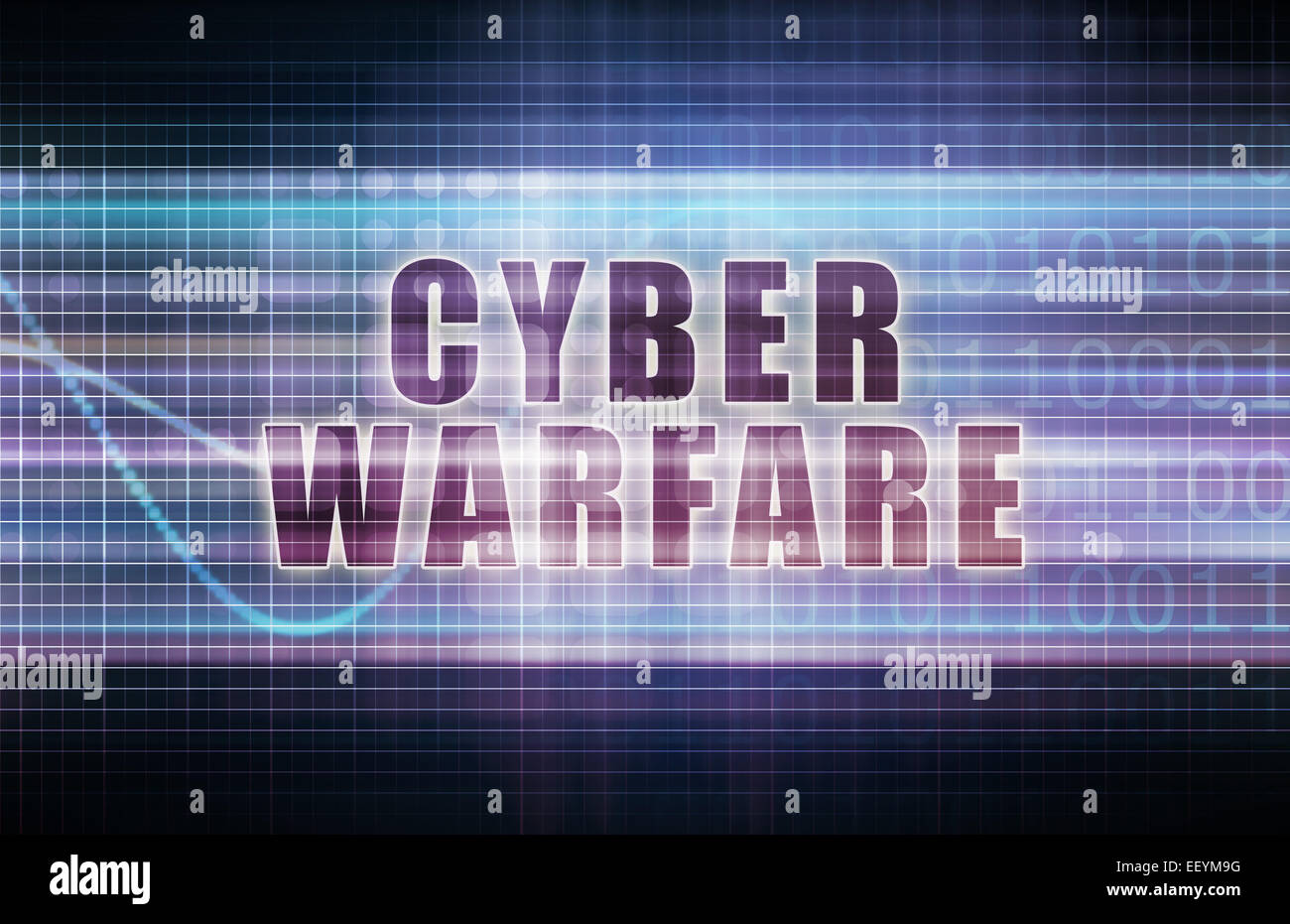 Cyber-Kriegsführung auf eine Tech Business Grafik Kunst Stockfoto