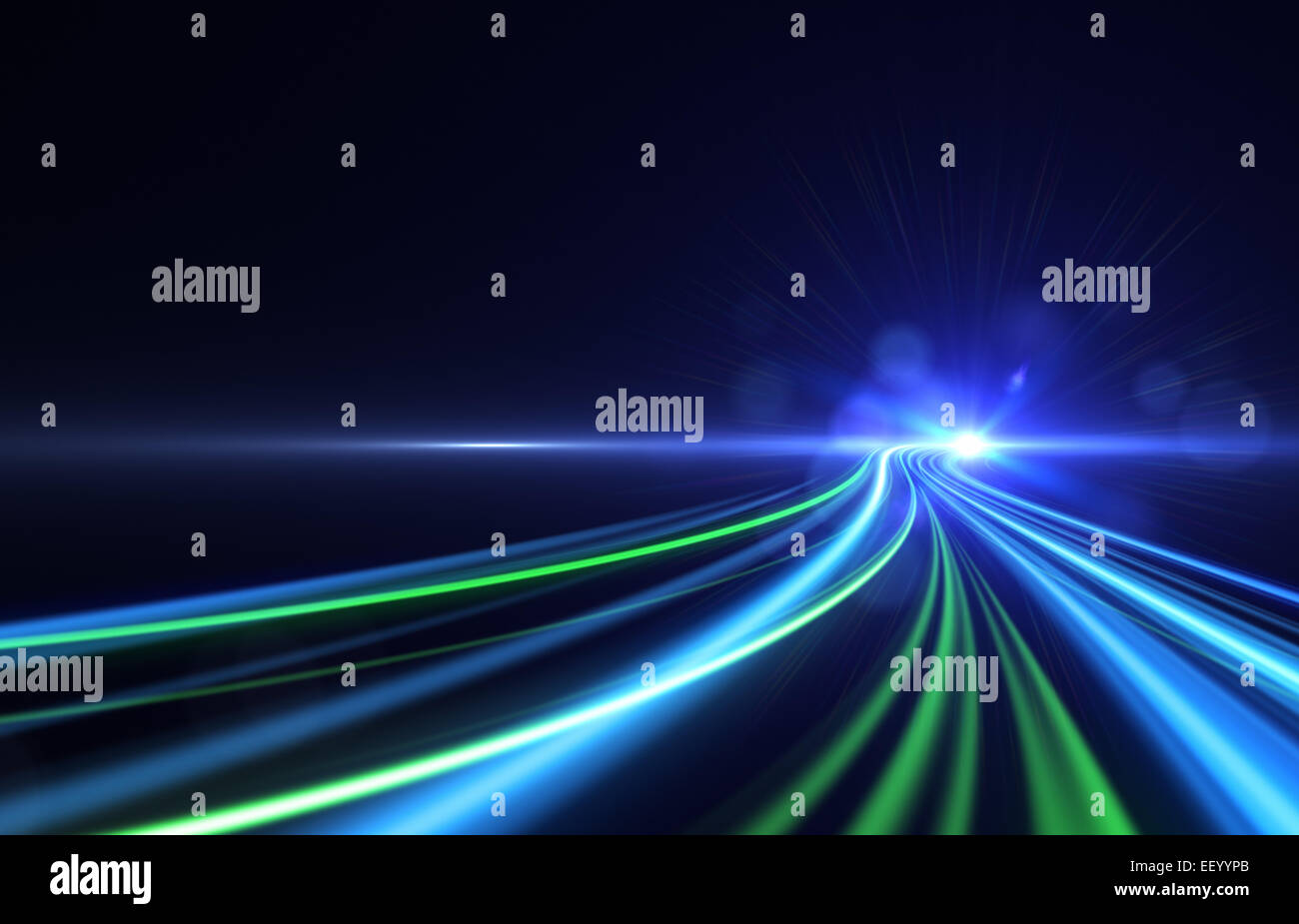 Hintergrund mit defokussierten Lichter und leuchtenden Streifen Stockfoto