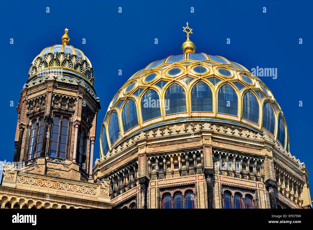 Deutschland, Berlin: Top und goldene Kuppel der neuen Synagoge Stockfoto