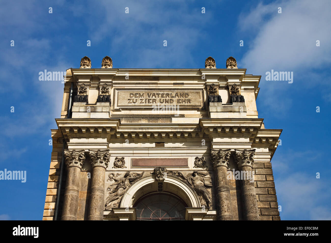 Detail der Akademie der Künste in Dresden. Stockfoto