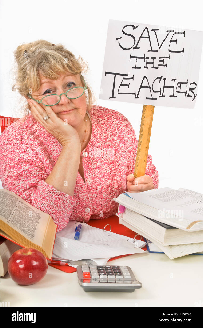 Frustrierte Lehrer Stockfoto