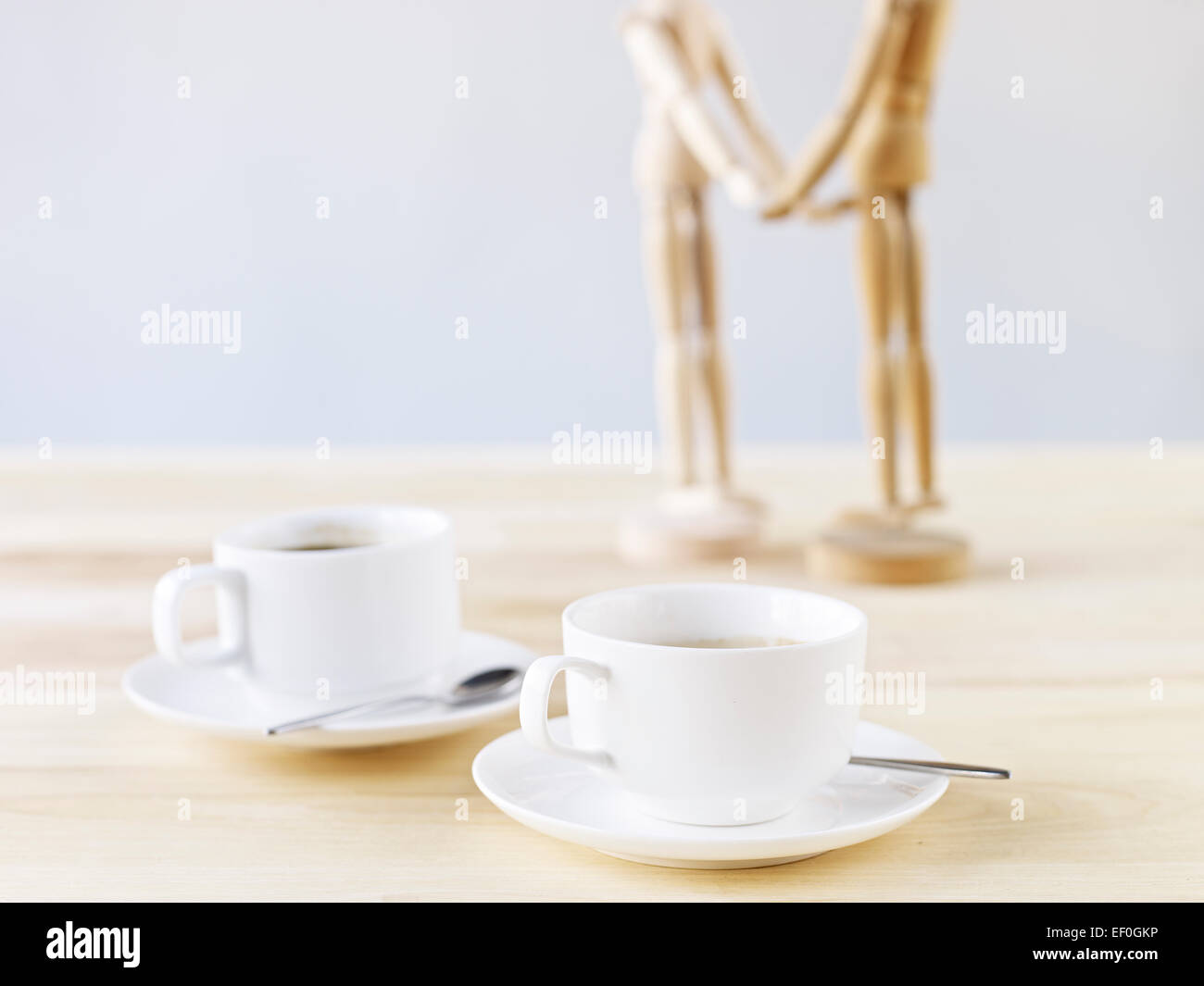 zwei Tassen Kaffee Stockfoto