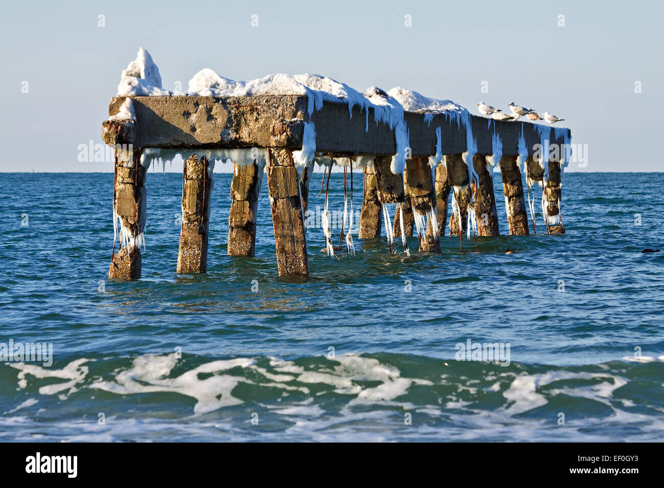 Erholung an der Ostsee im Winter zu überbrücken. Stockfoto