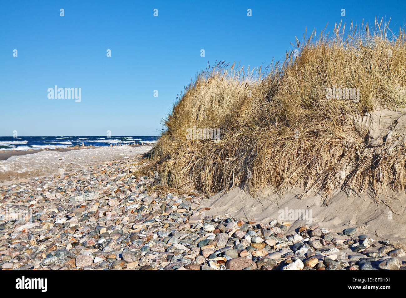 Strand an der Ostseeküste. Stockfoto