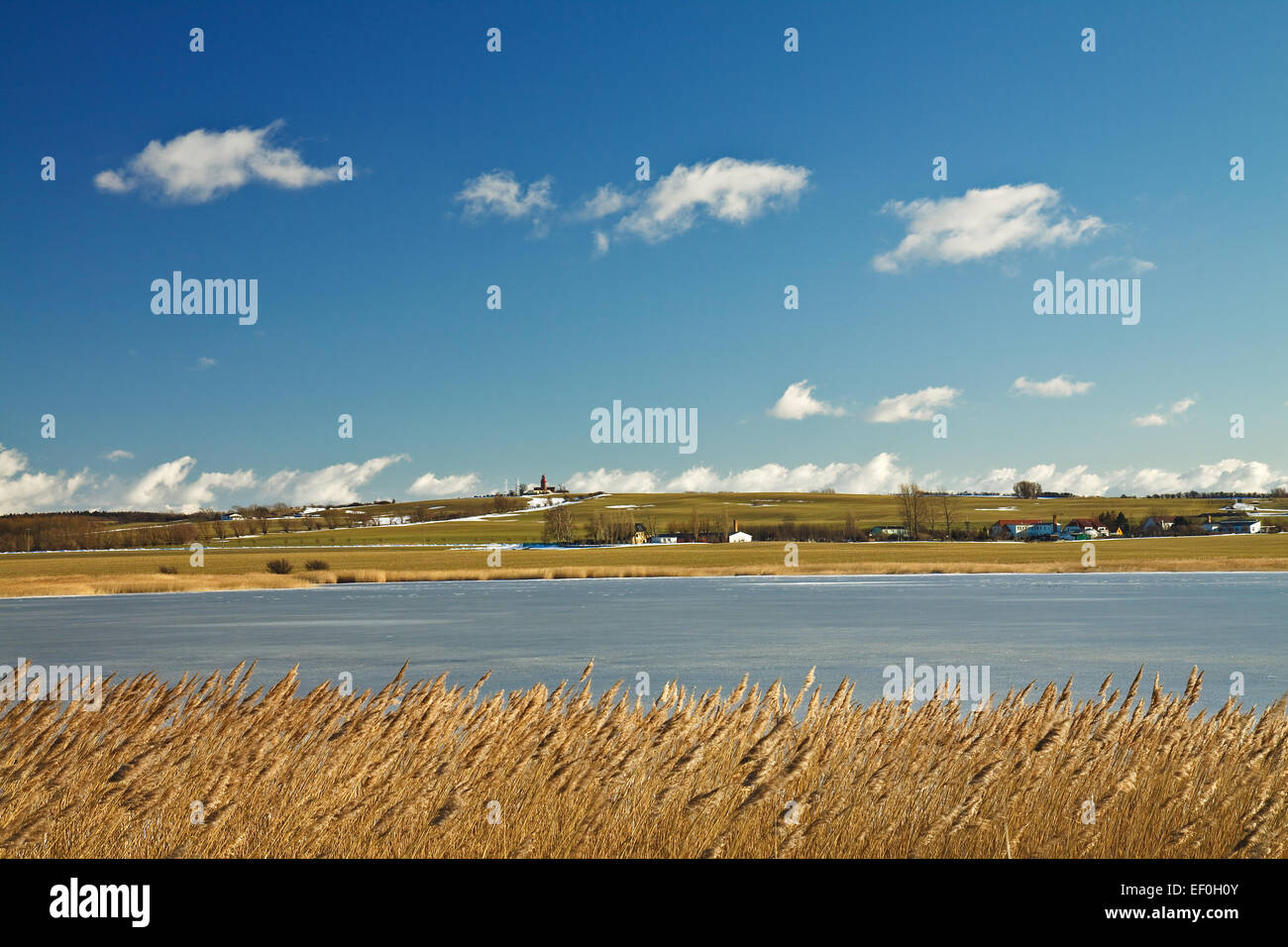 Die Riedensee an der Ostseeküste bei Grenzziehung. Stockfoto