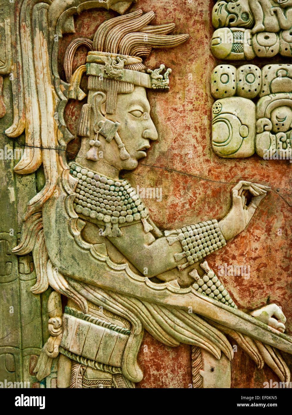 Relief in Palenque in Mexiko Stockfoto