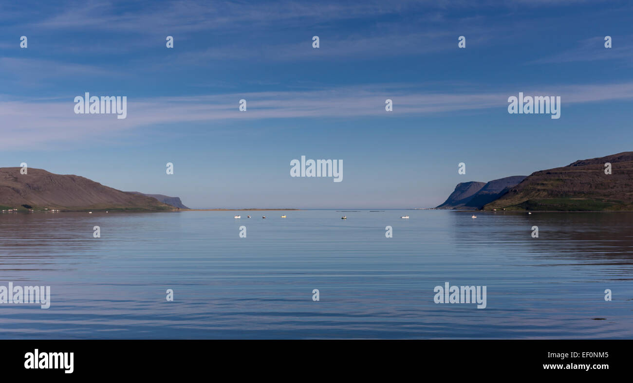 Islands Westfjorde Látrabjarg Halbinsel Steilküsten und Fjorde Stockfoto