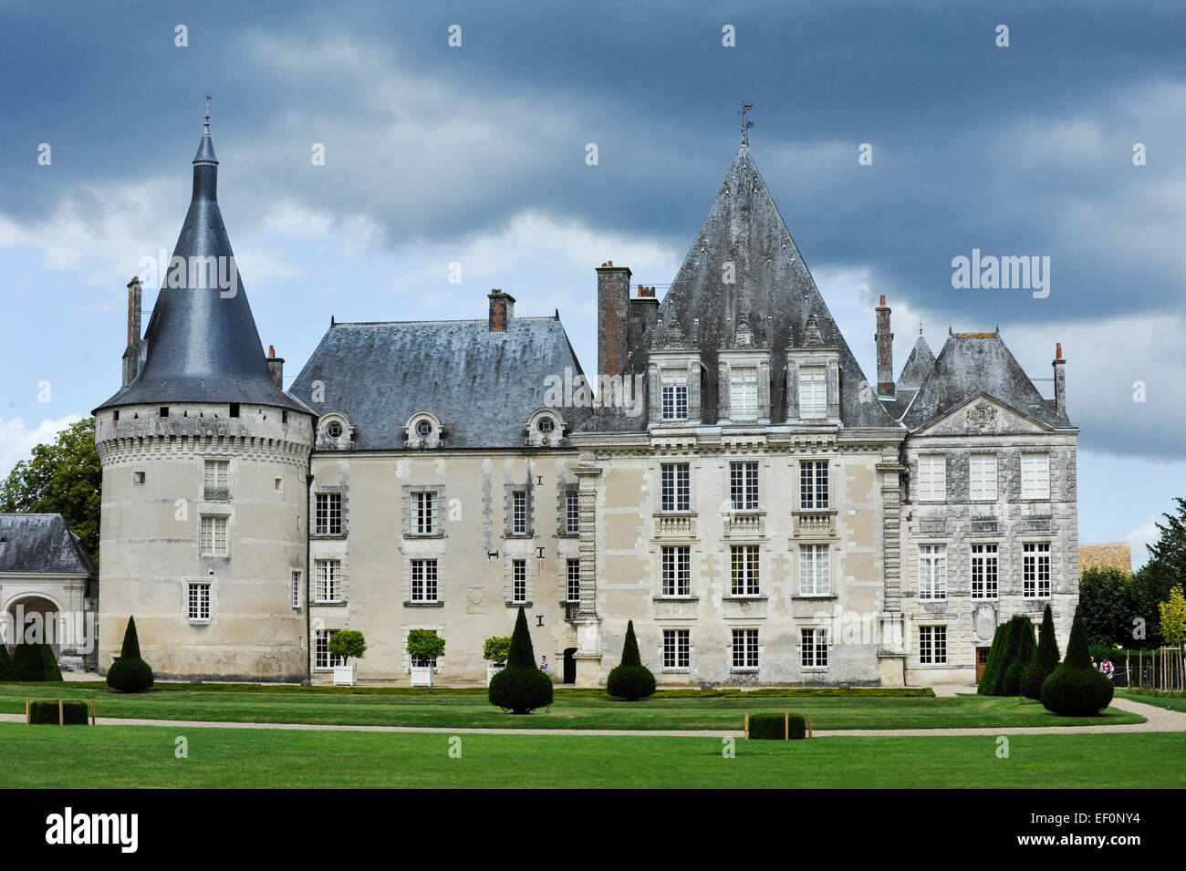 Schloss von Azay le Ferron, Indre-et-Loire, Loire-Tal, Centre, Frankreich Stockfoto